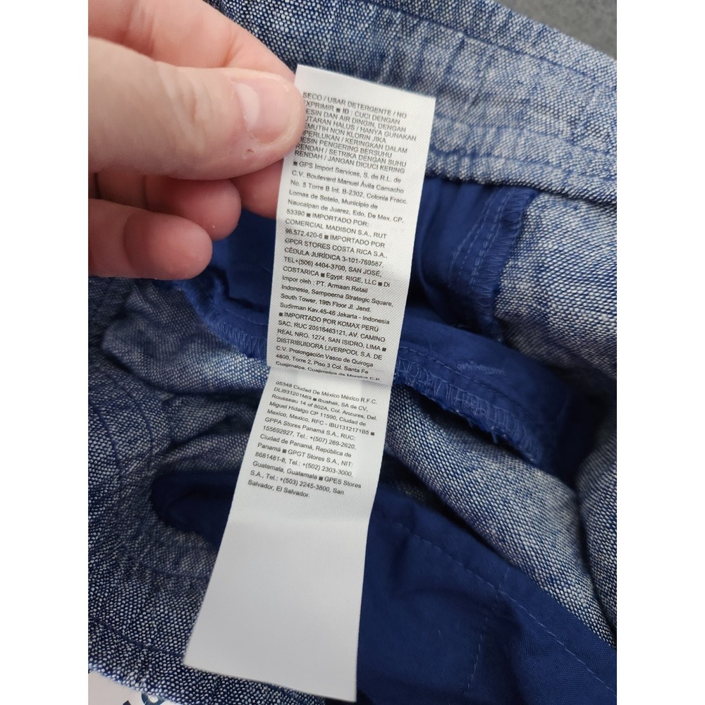 NWT Old Navy Womens Sz 4X Chambray Blue Linen Blend High Rise Crop Pants Pull On - Picture 12 of 15